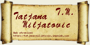 Tatjana Miljatović vizit kartica